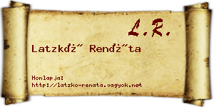 Latzkó Renáta névjegykártya